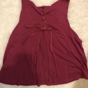 Garage Open Back Lace Up Top